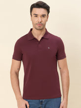 100% Cotton Breathable Regular-Fit Polo-T-Shirt - Dusky Red