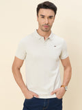 Engineered Waffle-Dobby Performance Polo — Light Beige