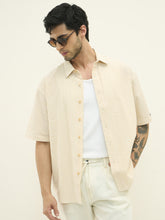 100% Cotton Seer Sucker Oversized Casual Shirt - Yellow