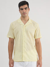 Heritage Resort Collar Oversized Embroidered Shirt - Yellow
