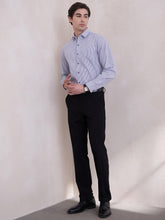 100% Cotton Vertical Stripe Regular-Fit Formal Shirt - Blue Stripe