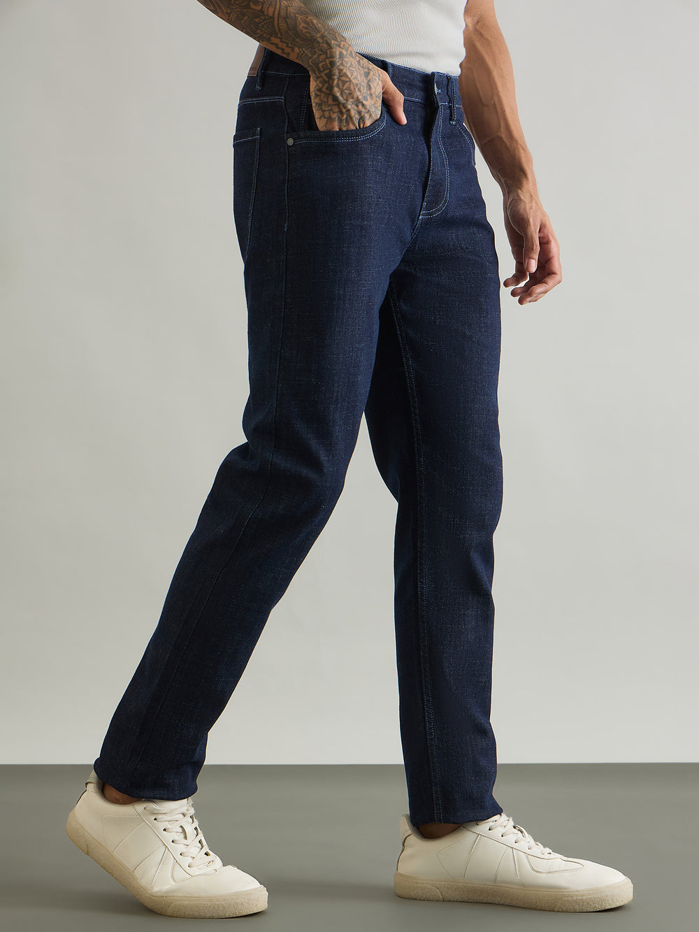 Imperial Indigoform Slim Straight Fit Denim - Dark Blue - three-quarter
