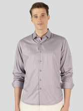 World's Finest Cotton Tailored Fit Formal Shirt - Purple Stripe