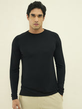 Super Soft Full Sleeves Slim-Fit Crew Neck Tee - Black