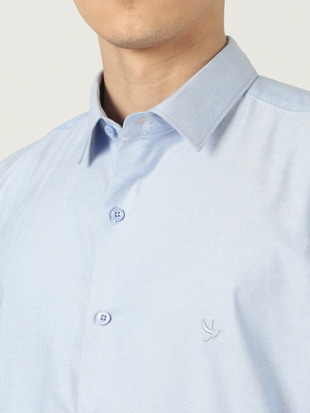 Light Blue Luxury Cotton Comfort Fit Formal Shirt