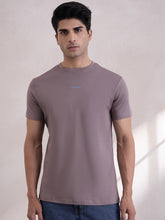 100% Cotton Printed Regular-Fit Crew Neck Tee - Brown