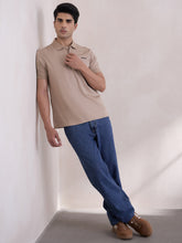 Long Durable Premium Cotton Regular-Fit Polo T-Shirt - Beige