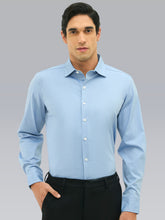 Silky Shine Stretchable Comfort Fit Formal Shirt - Light Blue