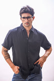 Aurora Versatile Double Cloth Shirt Black