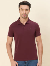 100% Cotton Breathable Regular-Fit Polo-T-Shirt - Dusky Red