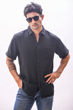 Aurora Versatile Double Cloth Shirt Black