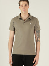 Luxury Comfort Cotton Blend Polo Neck T-Shirt - Olive