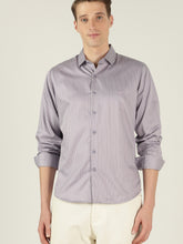 World's Finest Cotton Tailored Fit Formal Shirt - Purple Stripe