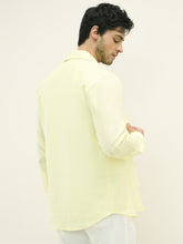 100% European Linen Regular-Fit Linen Shirt - Yellow