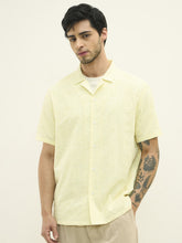 Heritage Resort Collar Oversized Embroidered Shirt - Yellow