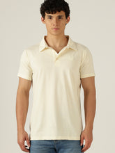 Luxury Comfort Cotton Blend Polo Neck T-Shirt - Off White