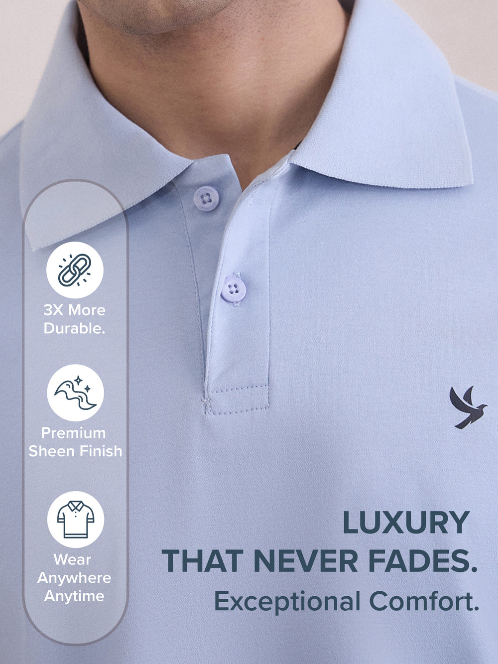 Regular-Fit Polo T-Shirt - Sky Blue