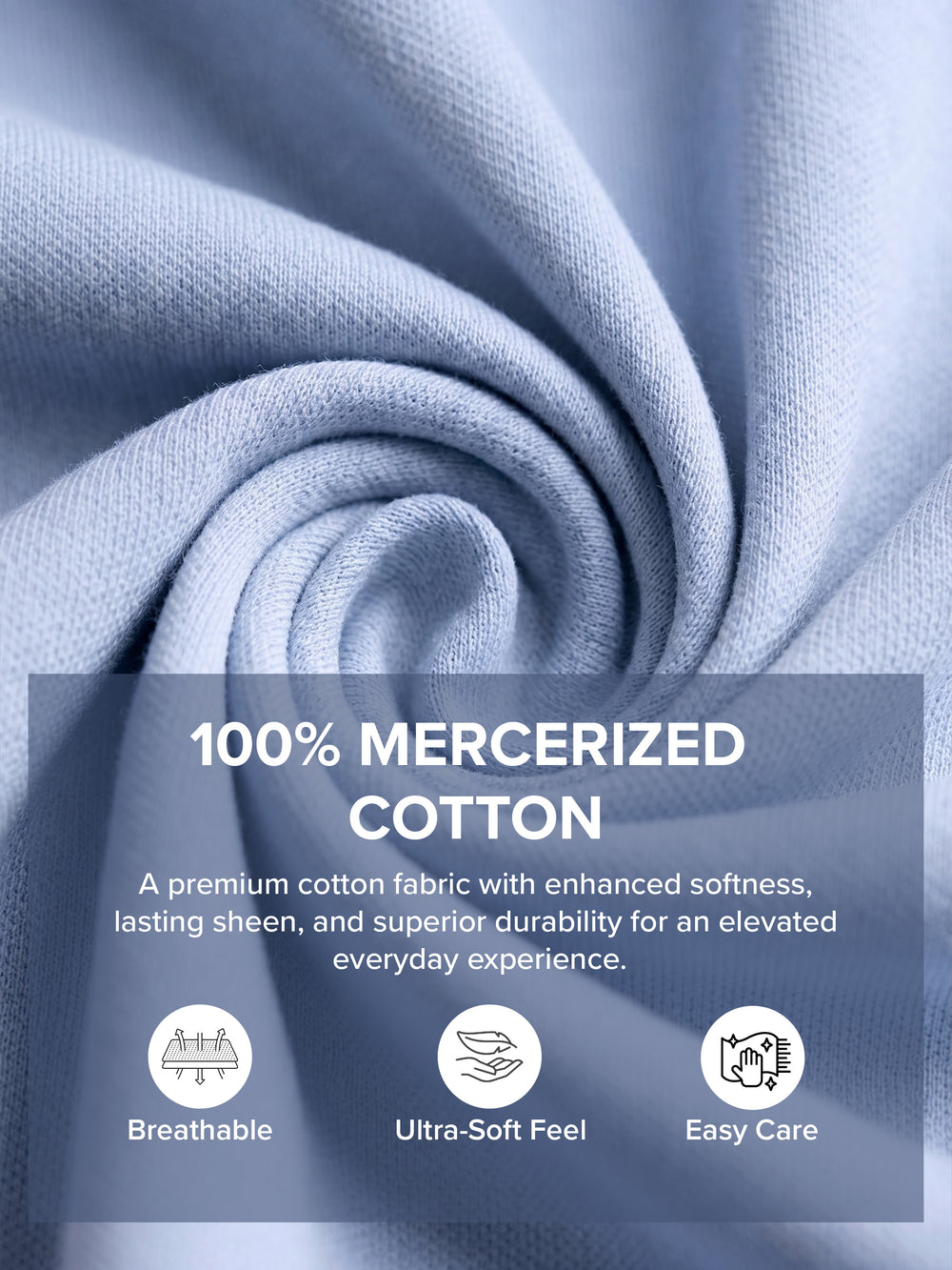 Super Durable Long Sheen Polo T-Shirt Cloth - Sky Blue
