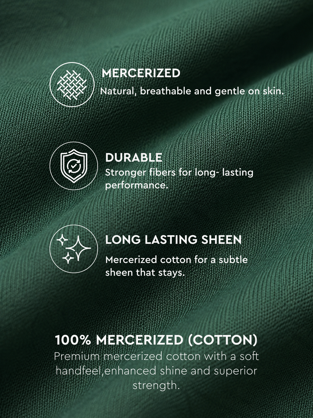 Super Durable Long Sheen Polo T-Shirt Cloth - Green