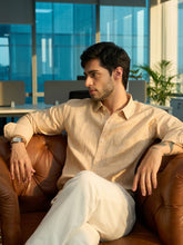 100% European Linen Regular-Fit Linen Shirt - Beige