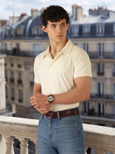 Luxury Comfort Cotton Blend Polo Neck T-Shirt - Off White