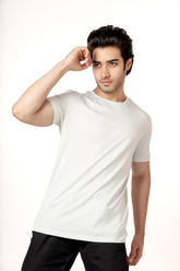 Suprema Silkgent Blue Glow Round Neck T-Shirt Regular Fit