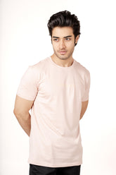 Suprema Silkgent Pink Tint Round Neck T-Shirt Regular Fit