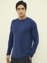 Super Soft Full Sleeves Slim-Fit Crew Neck Tee - Blue
