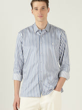 World's Finest Premium Cotton Striped Formal Shirt - Blue Striped