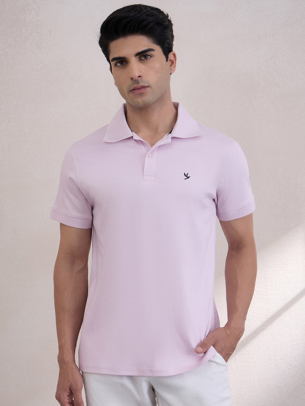 Super Durable Long Sheen Regular-Fit Polo T-Shirt - Lavender