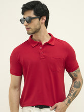 Super Comfort Cotton Blend Polo Neck T-Shirt - MAROON
