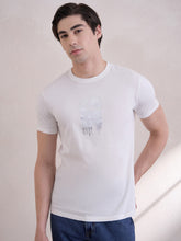 100% Cotton Printed Refined Basic Regular-Fit Crew Tee - White