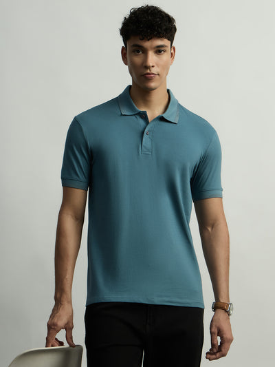 Princeton Flex Pique Polo - Blue