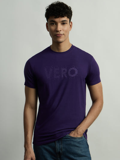 Viscose Stretch Slim Tee - VIOLET INDIGO
