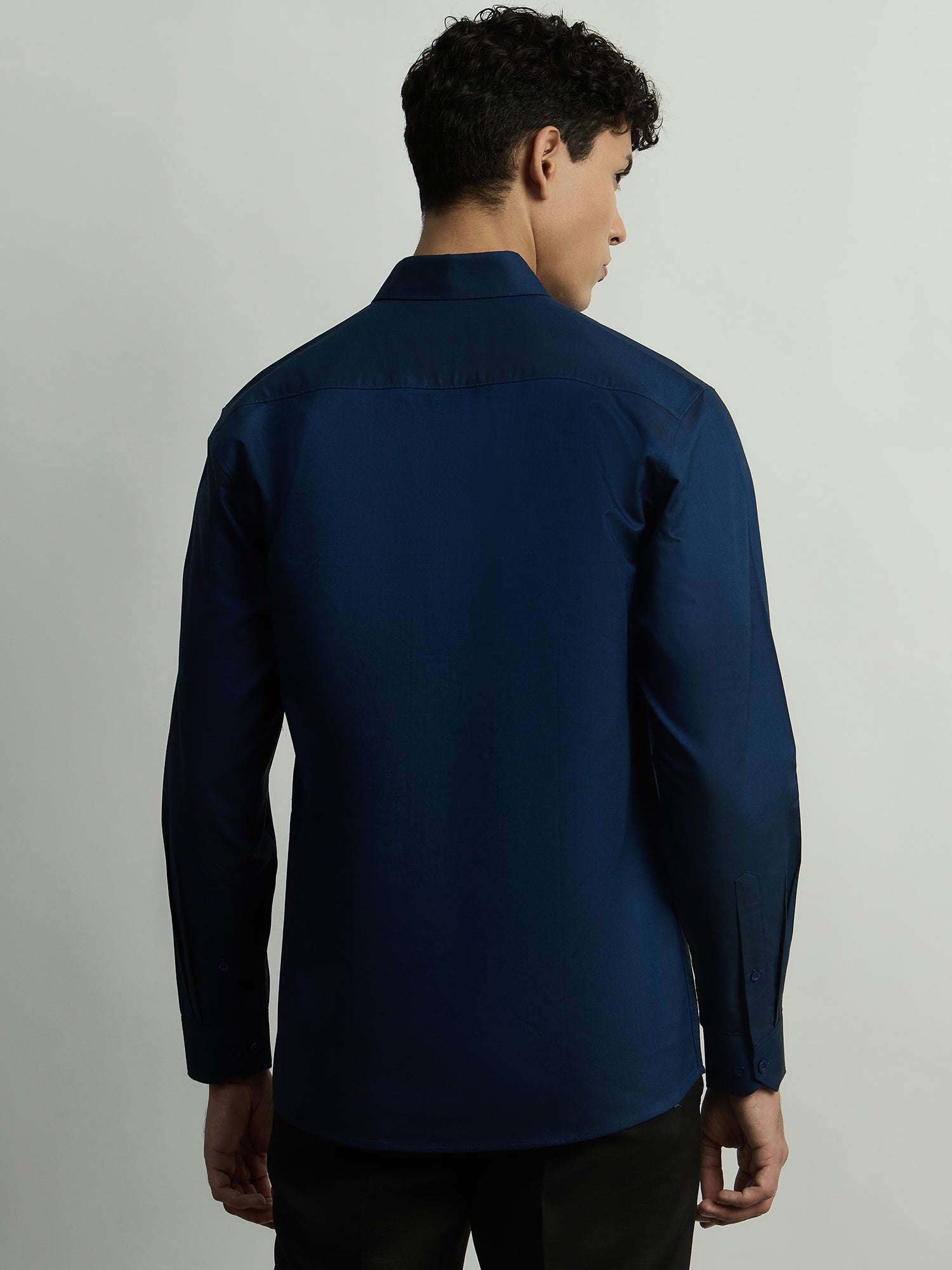 Luxury Pure Cotton Formal Shirt-Regular Fit - Navy Blue