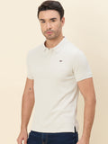 Engineered Waffle-Dobby Performance Polo — Light Beige