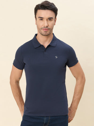 100% Cotton Breathable Regular-Fit Polo-T-Shirt - Dark Navy
