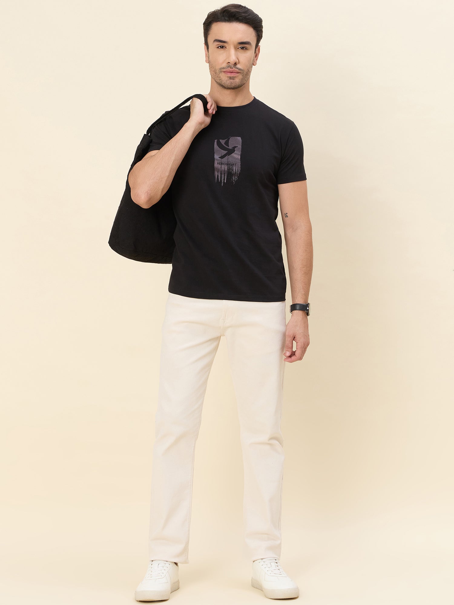 Cottonyx Finecrew Black Tee