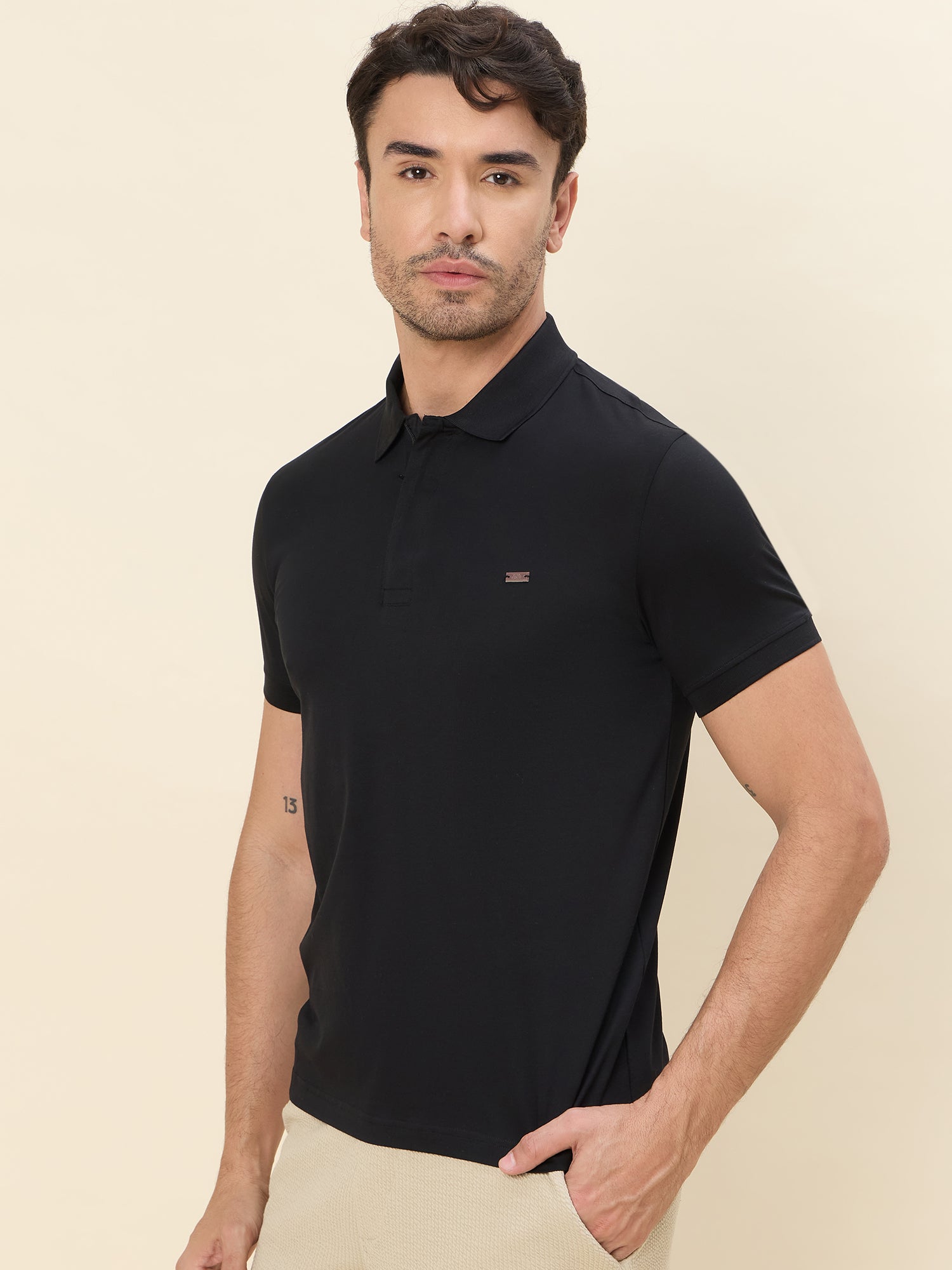 SoftLuxe Premium Cotton Polo — Black