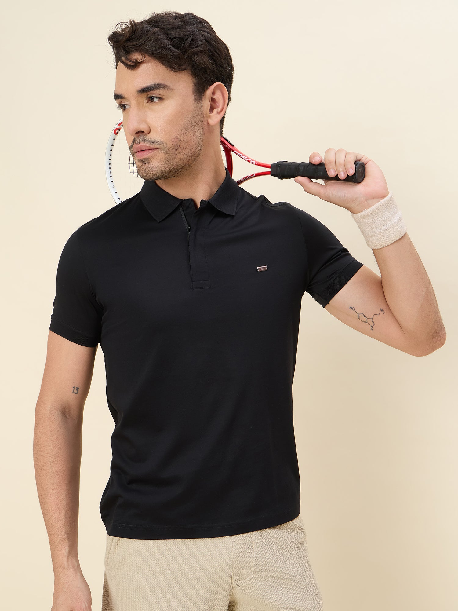 SoftLuxe Premium Cotton Polo — Black