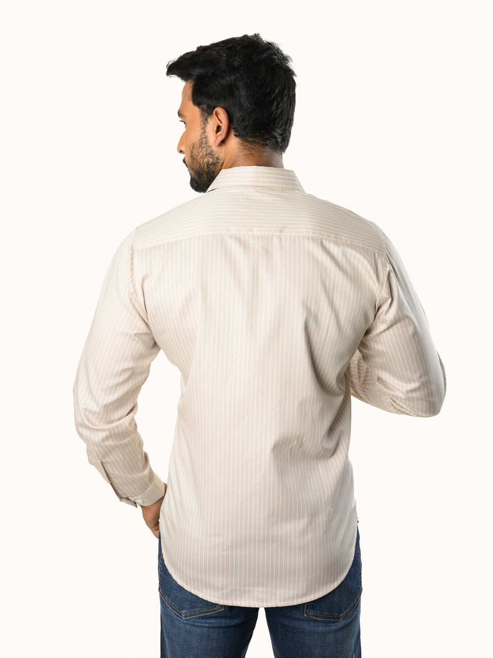 Cotton Tailored Fit Formal Shirt Backside - Sand Beige