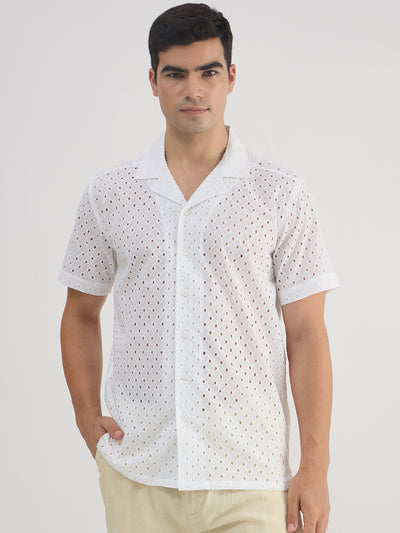 Zenith Pure Cotton Regular Casual Shirt-White