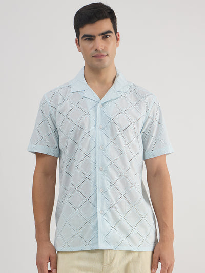 WingTip Light Cotton Regular Casual Shirt - SKY BLUE