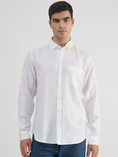 Positano Regular Pure European Linen Shirt - White