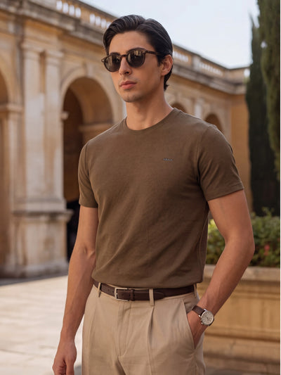 Smart Flexstretch Crew Neck T-Shirt - Primary Brown