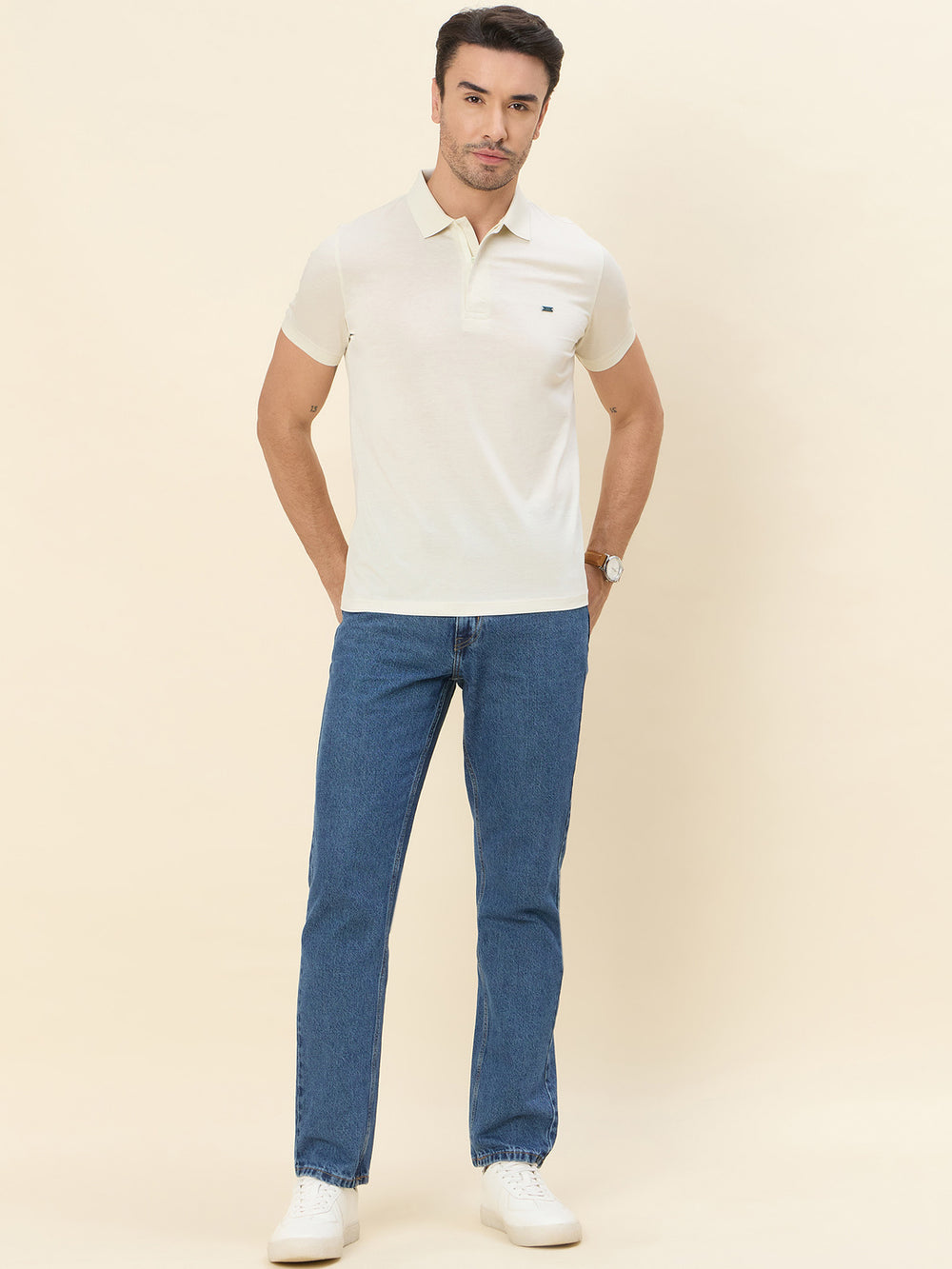 Regular-Fit Polo T-Shirt - BEIGE