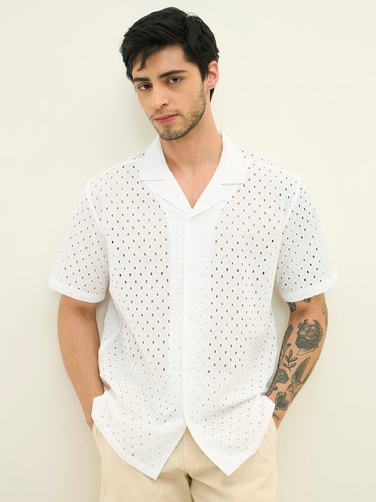 Heritage Schiffli Cotton Shirt