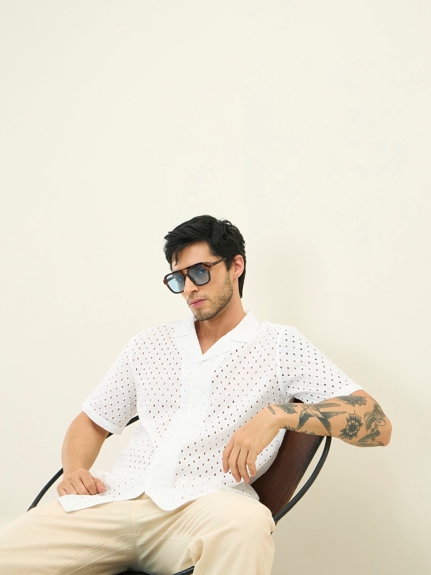 Heritage Schiffli Cotton Shirt