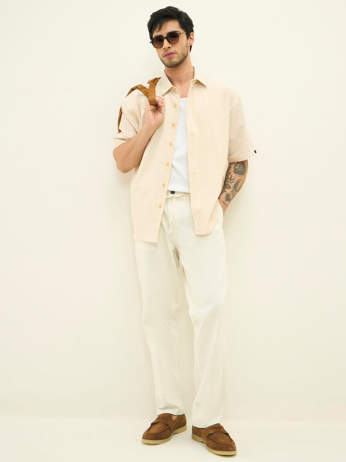 Nikkei Cotton Seersucker Shirt