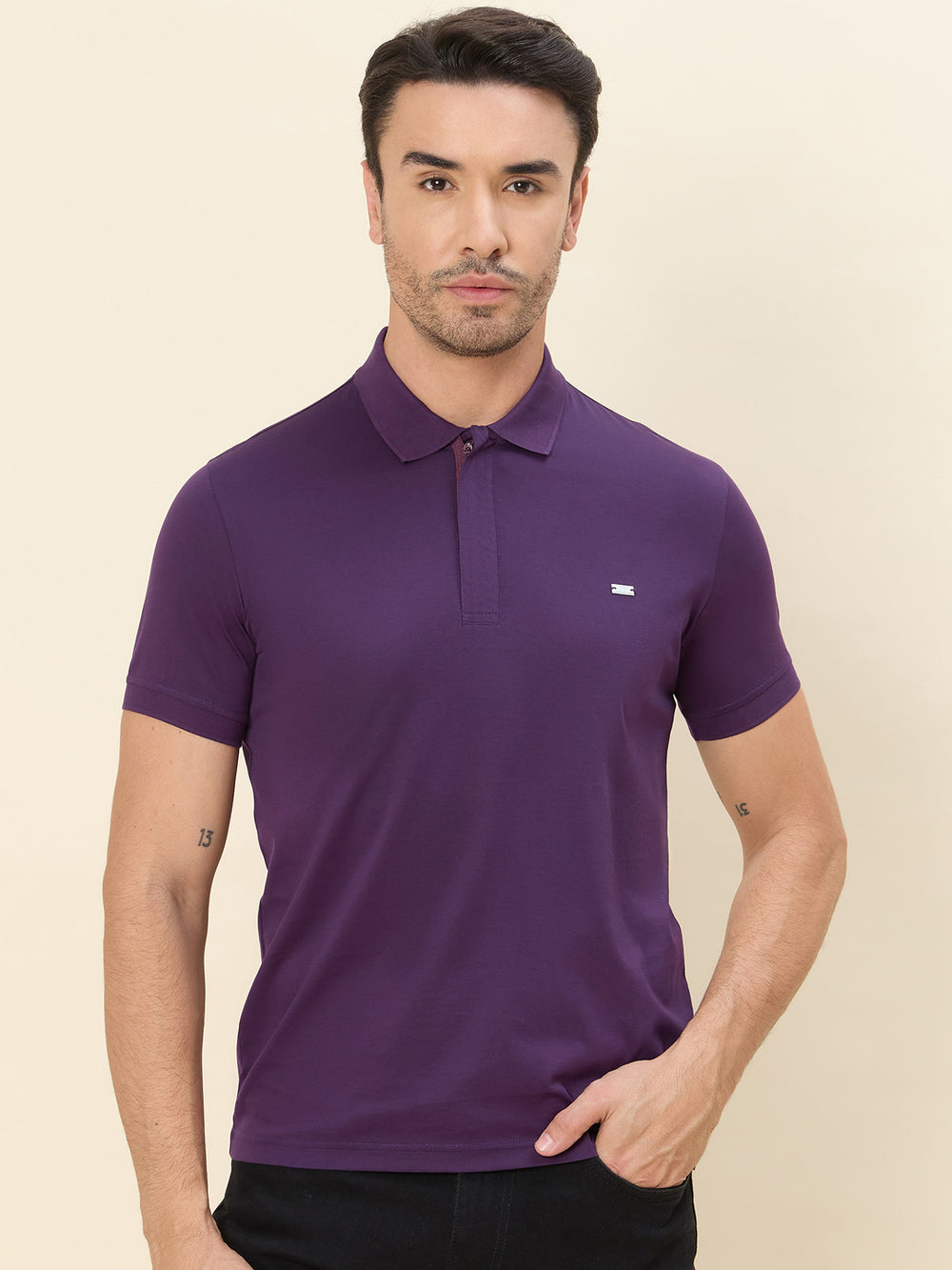Regular-Fit Polo T-Shirt - Dark Purple